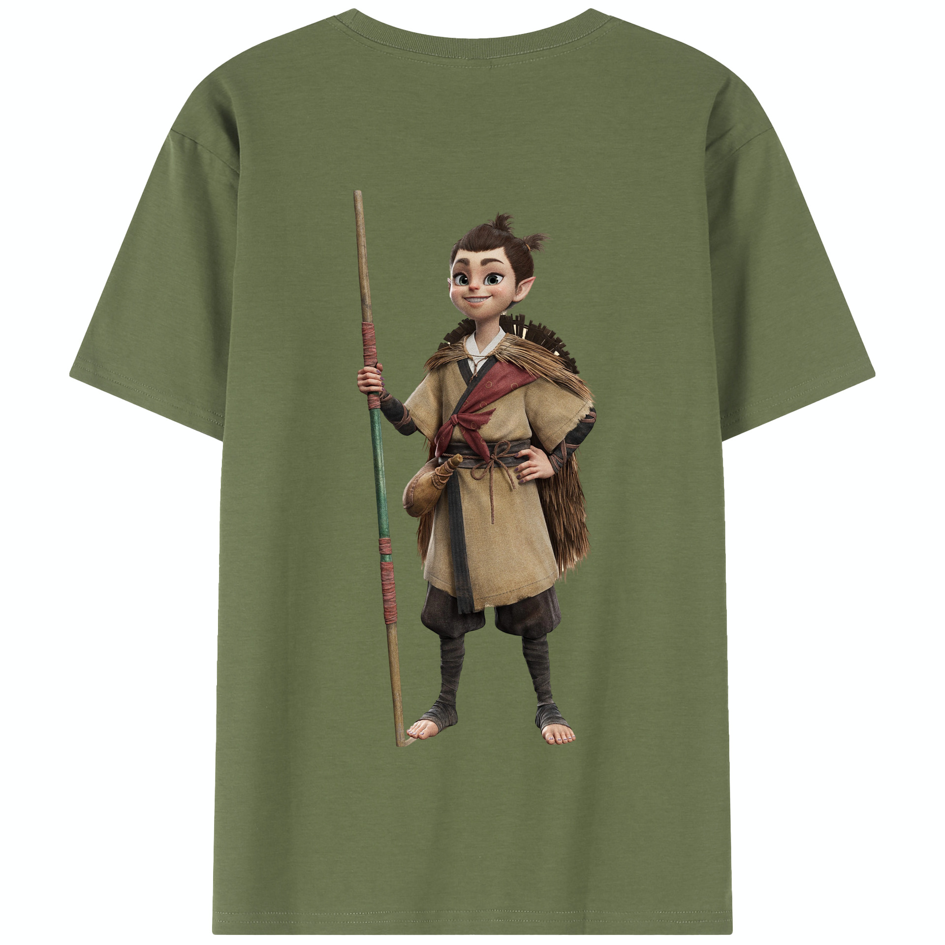 （画像用） Ne Zha 2 ナタ 魔童の大暴れ 綿100％半袖Tシャツ（背面プリント）